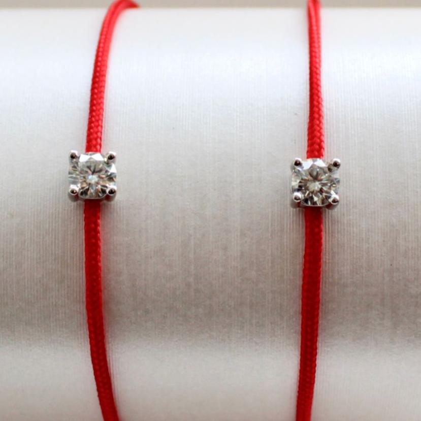 LUCKY CHARM / RED THREAD BRACELET W 0.5 CTTW.