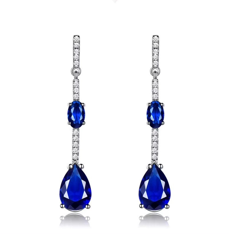 "Elena" Sapphire Drop Earrings