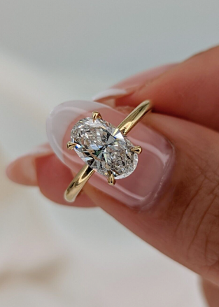 2 ct Moissanite Oval cut Solitaire Engagement Ring