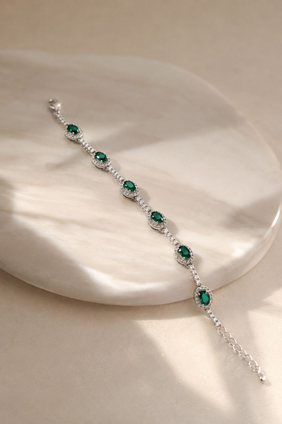 The Emerald Halo Tennis Bracelet