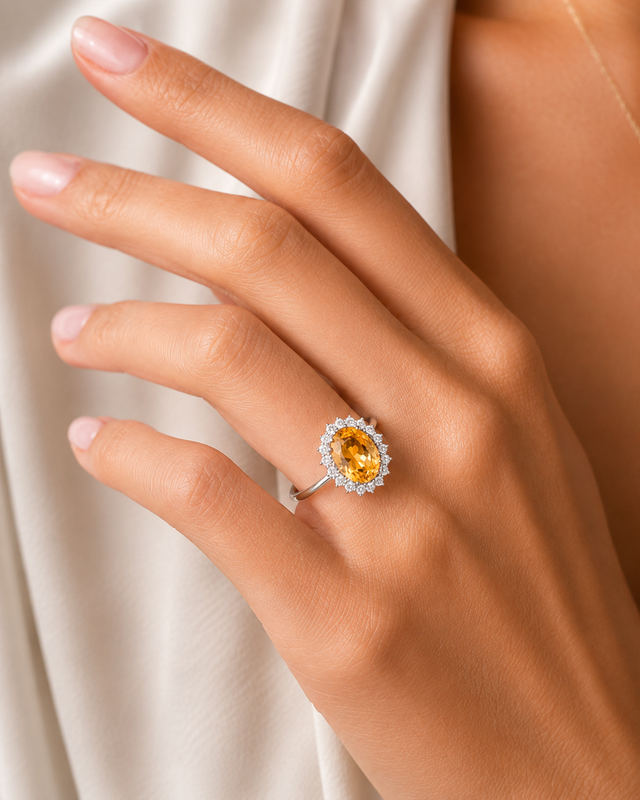 Lady Di Citrine Ring — Original 3 CT | Bulletproof Setting™