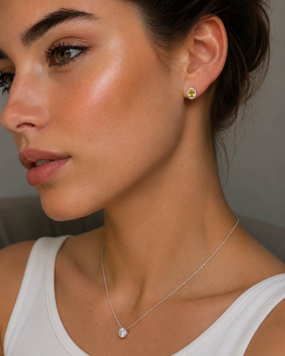Lady Di Yellow Topaz Studs