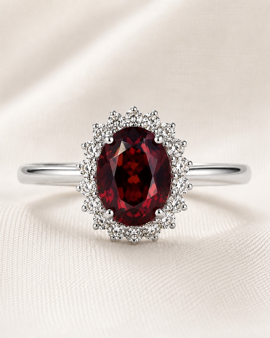 Lady Di Garnet Ring — Original 3 CT | Bulletproof Setting™