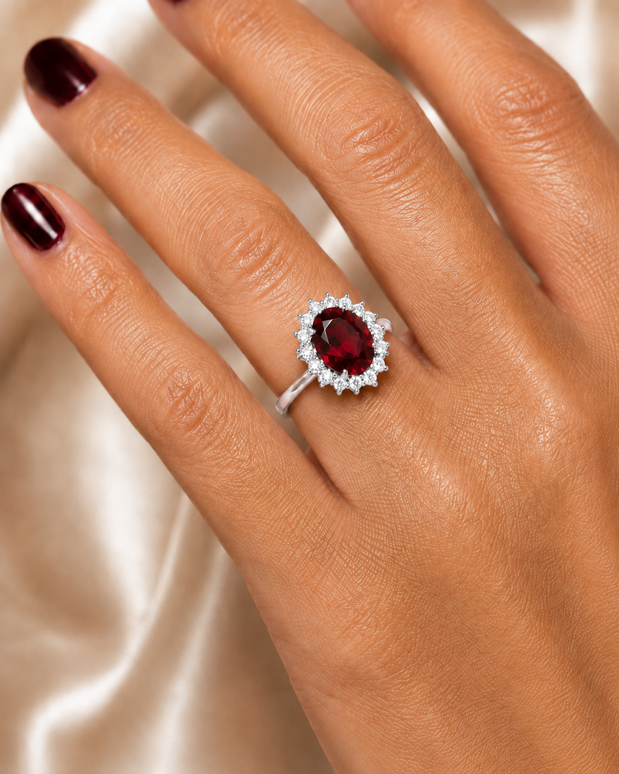 Lady Di Garnet Ring — Original 3 CT | Bulletproof Setting™
