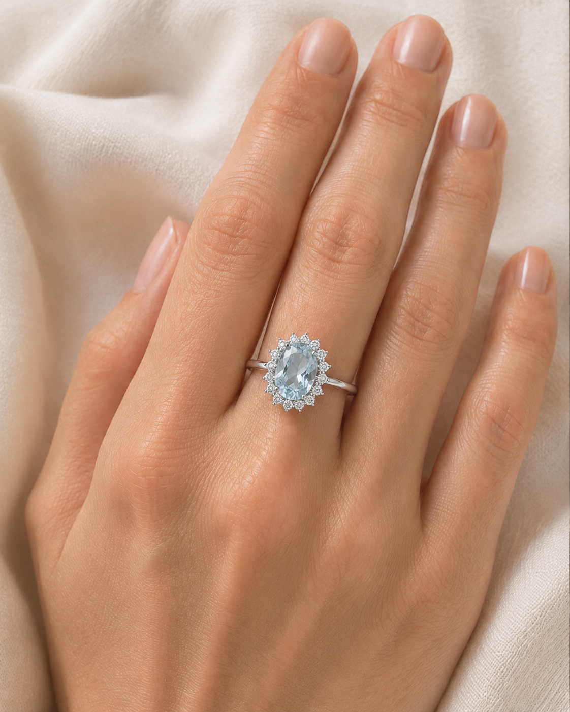 Lady Di Aquamarine Ring — Original 3 CT | Bulletproof Setting™