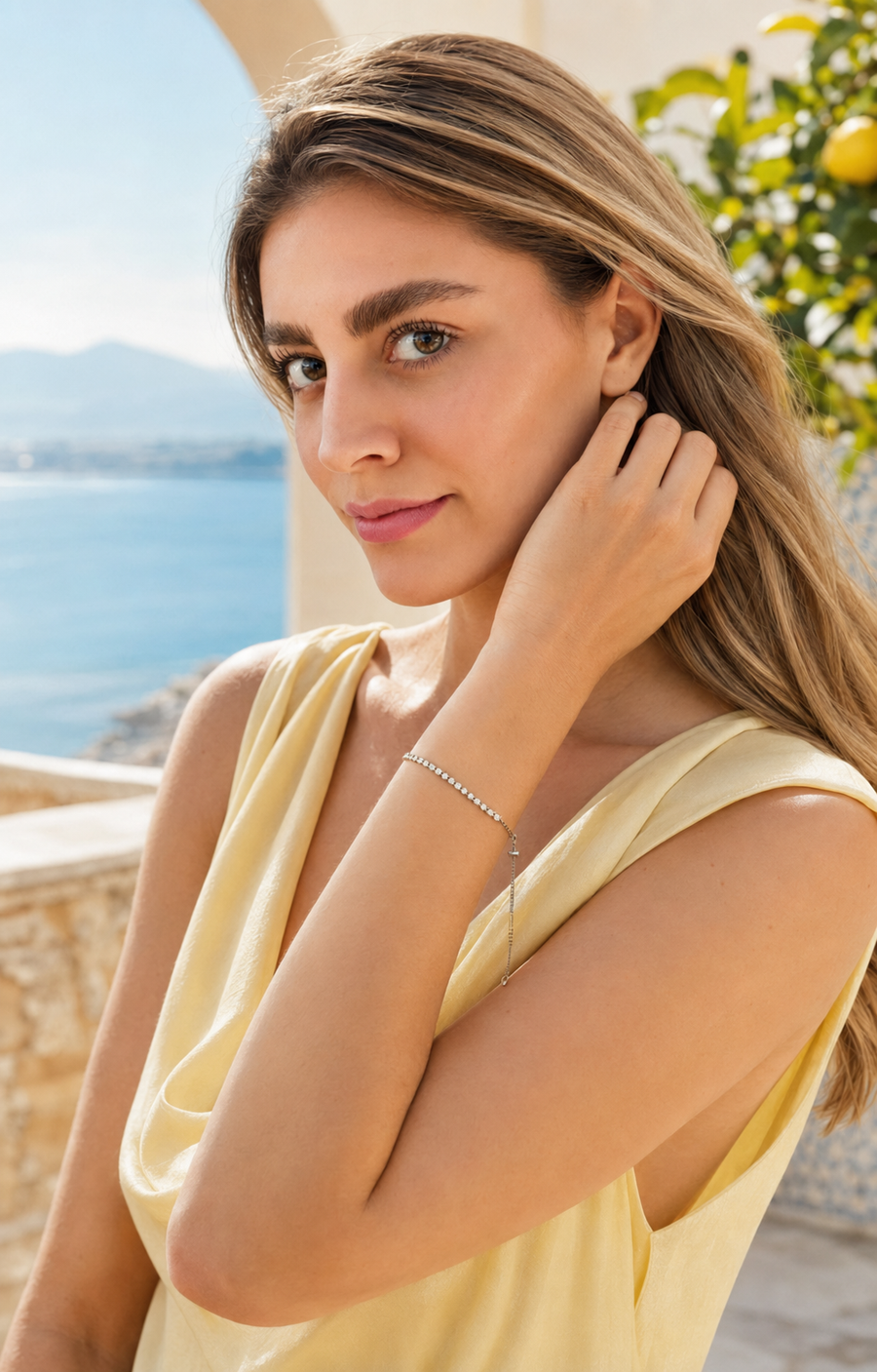 Diamonds and Paper Clip Tennis Bracelet