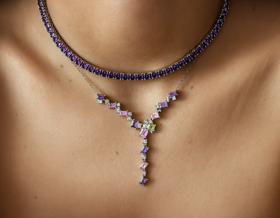 Amethyst Tennis Necklace