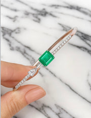 Adrienne —Natural Emerald & Diamonds Bangle