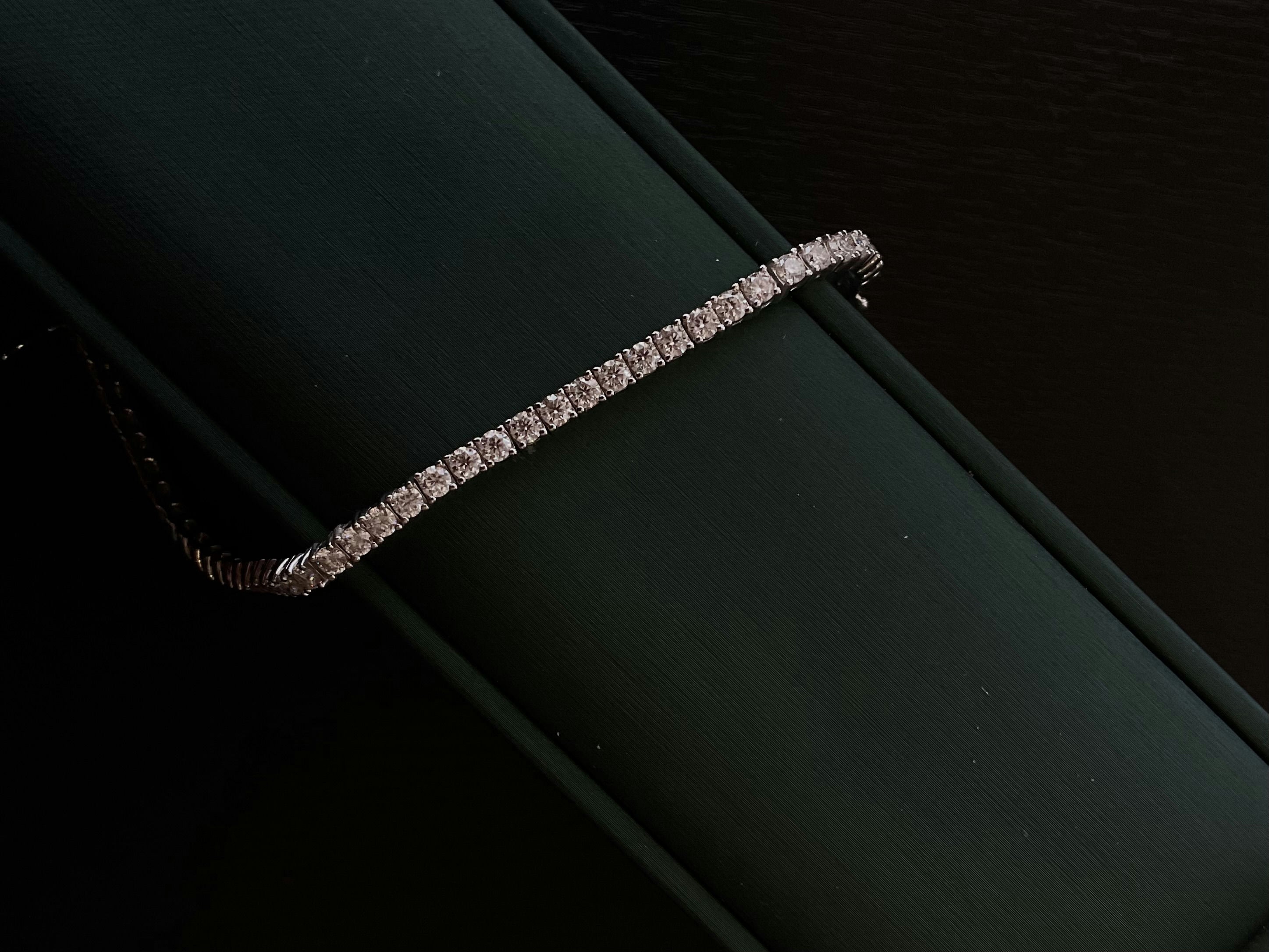 Diamond Tennis Bracelet 3mm, 5.2 cts - Large Size (17 cm long)