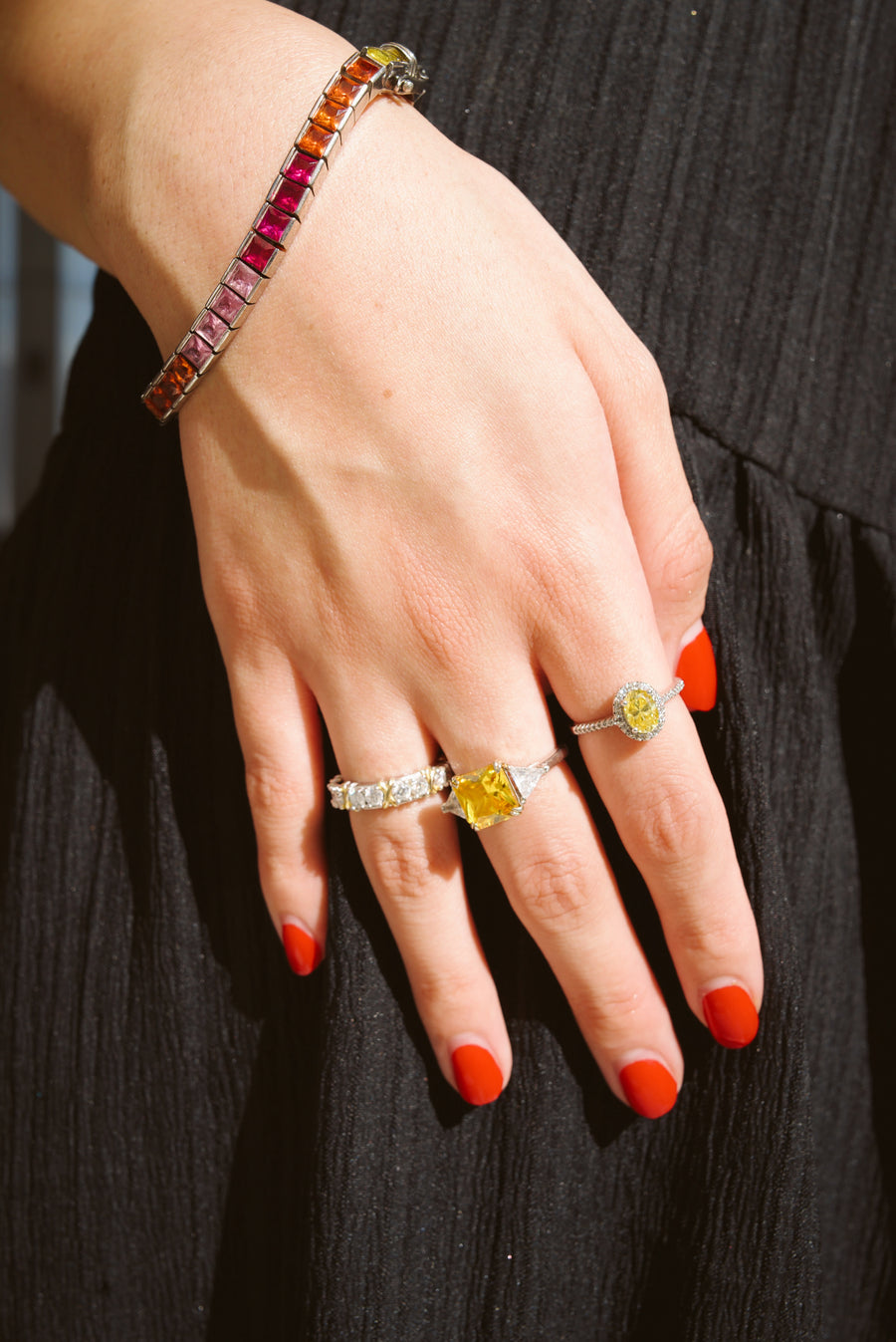 The Riviera Rainbow Sapphire Tennis Bracelet