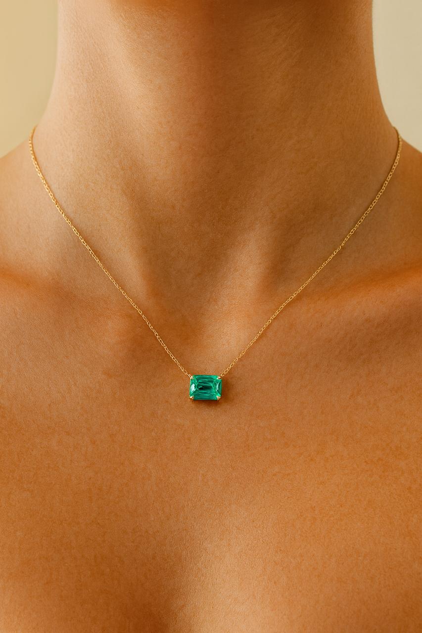 Lucine — Lab Emerald  Necklace