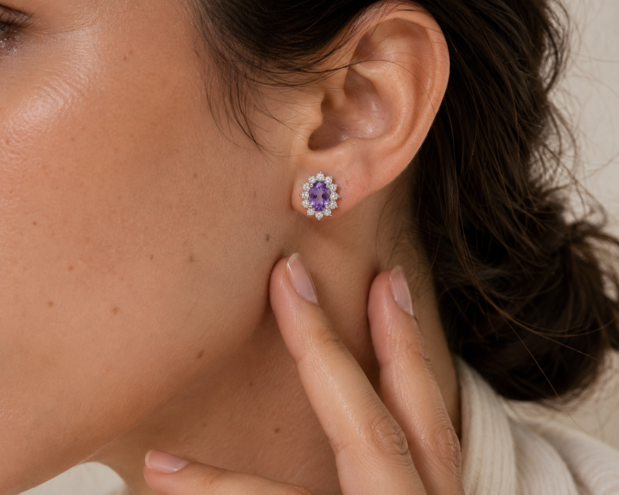 Lady D Amethyst Studs
