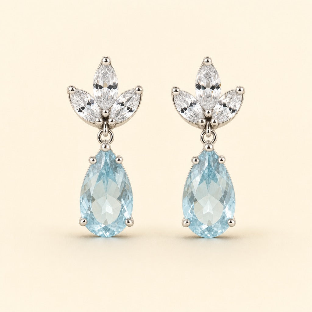 Caterina Aquamarine Earrings — Maison ÉLAN