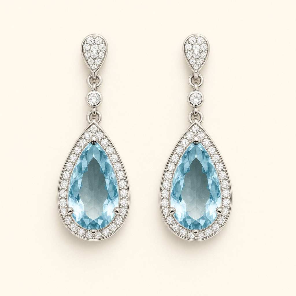 Chiara Aquamarine Earrings — Maison ÉLAN