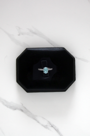 Frosted Aquamarine Oval Ring — Maison ÉLAN fine jewelry