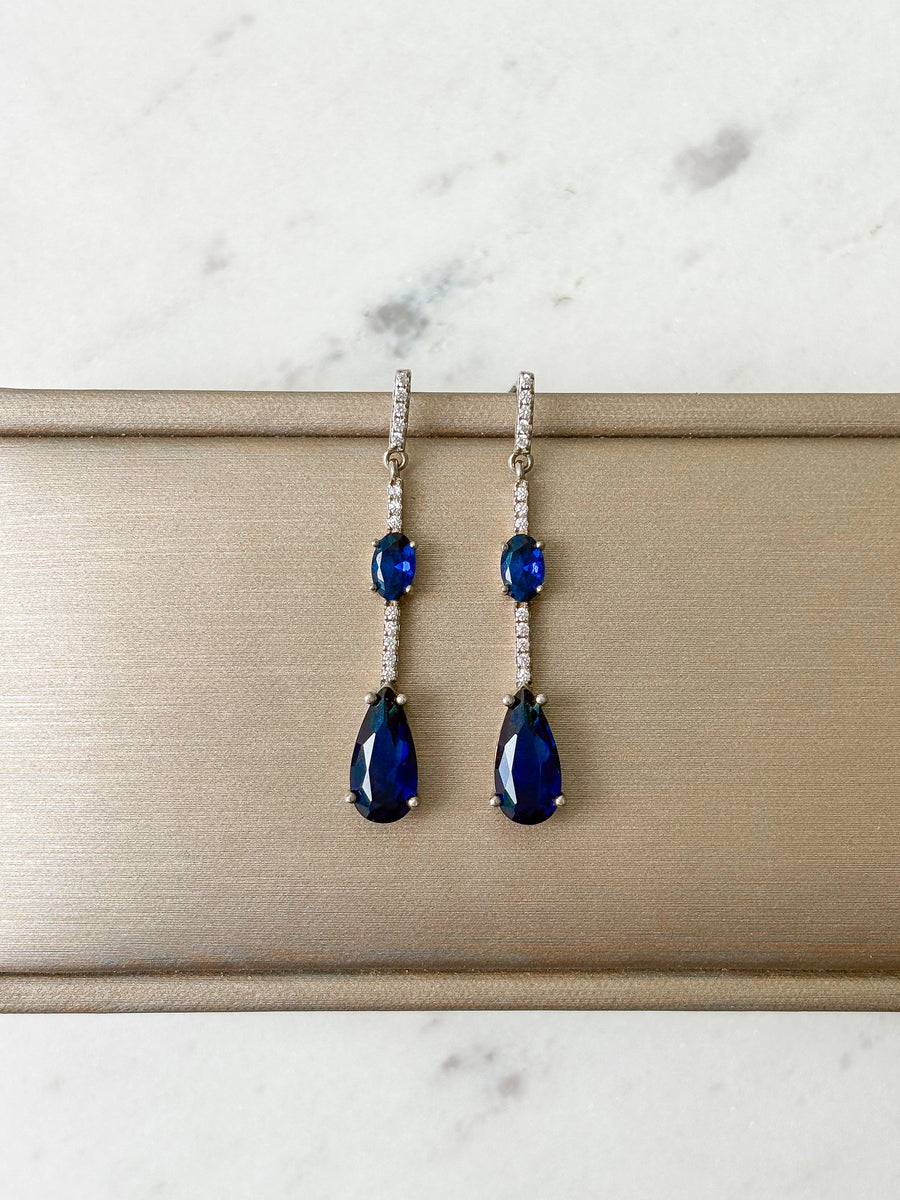 "Elena" Sapphire Drop Earrings