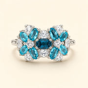 Aquamarine Floral Cluster Ring — Maison ÉLAN