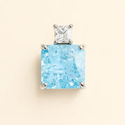 Frosted Aquamarine Pendant — Maison ÉLAN