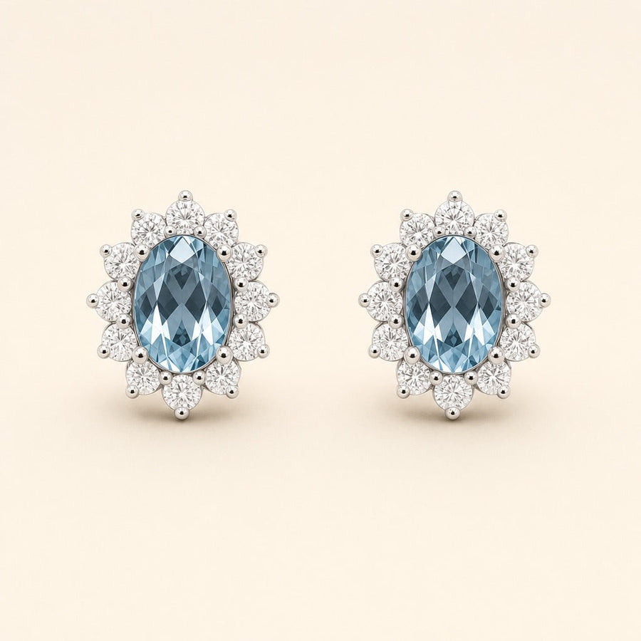 Lady Di Aquamarine Studs — Maison ÉLAN