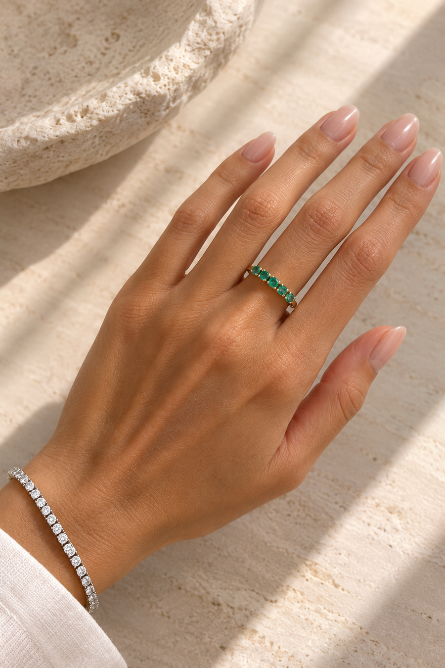 5 Natural Colombian Emerald Ring in Solid 14K Gold | Maison ÉLAN