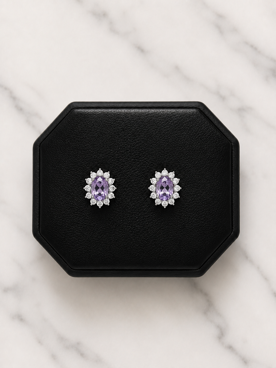 Lady D Amethyst Studs