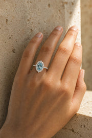 Maelia — Paraíba Halo Ring — Maison ÉLAN — worn