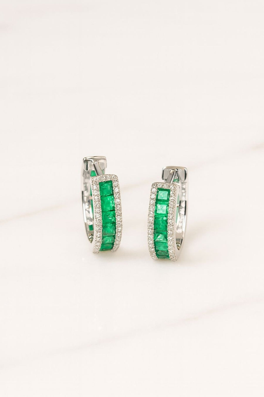 Émeraude — Natural Emerald Hoops — Maison ÉLAN fine jewelry