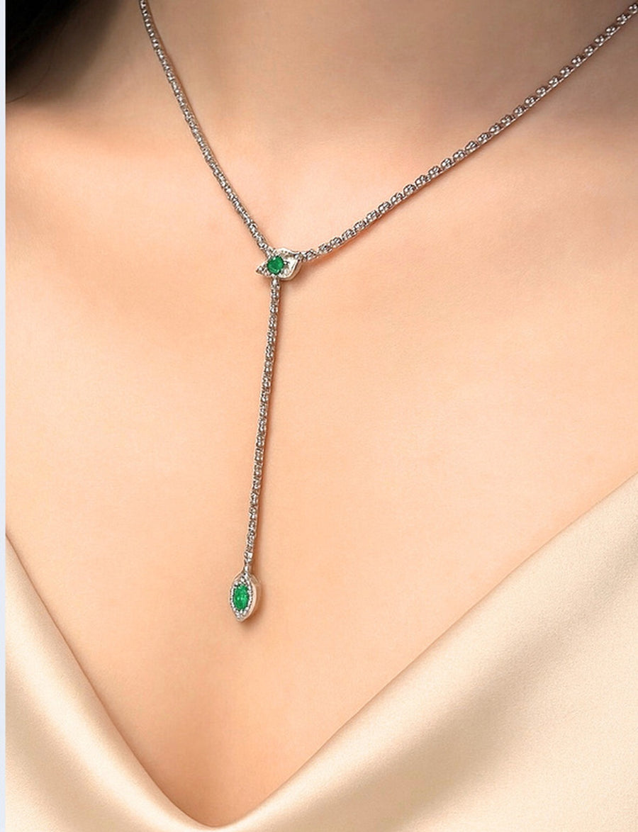 Maelys — Natural Emerald Convertible Necklace & Bracelet — Maison ÉLAN fine jewelry, view 2