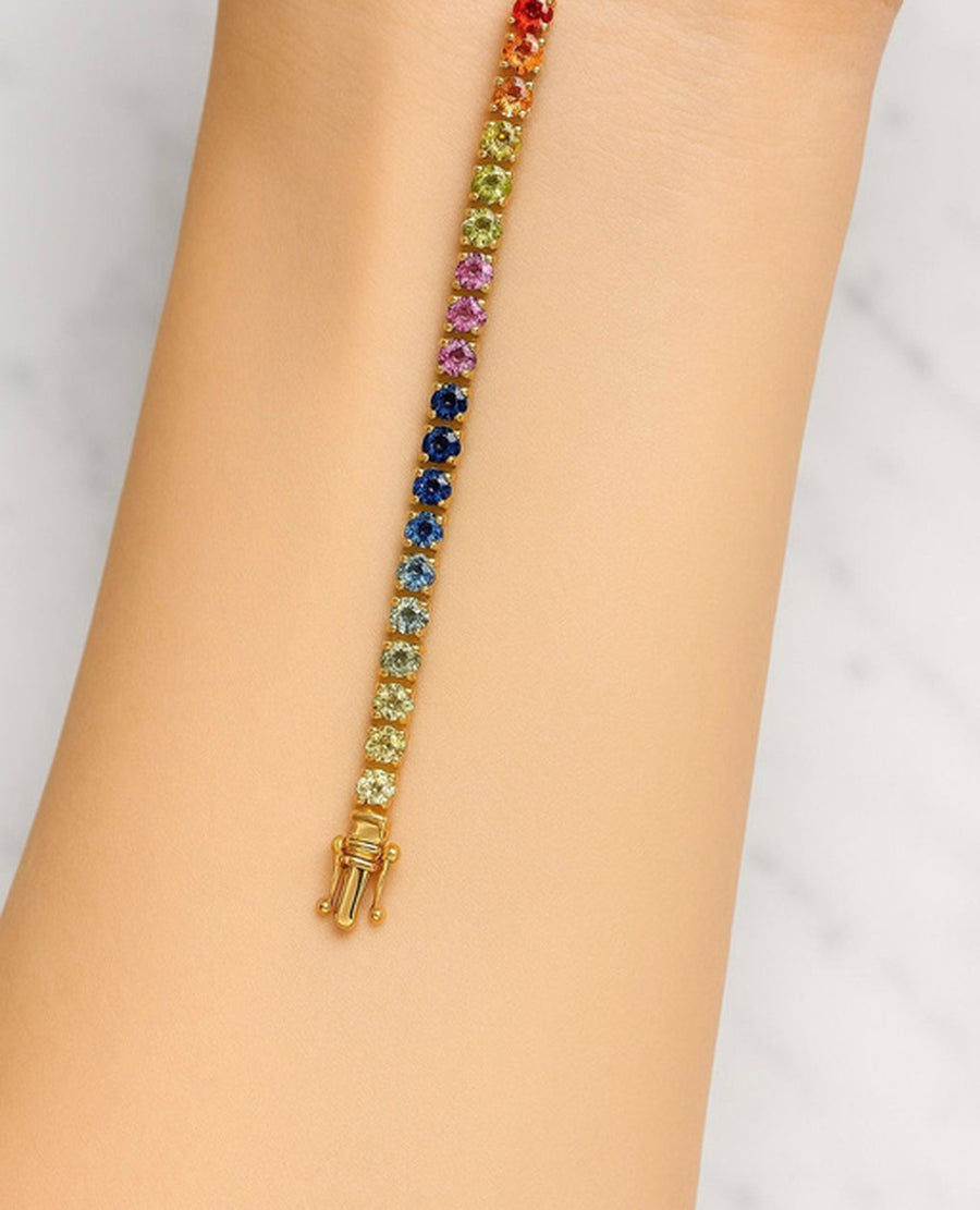 Ophelia — Rainbow Sapphire Bracelet — Maison ÉLAN fine jewelry, view 2