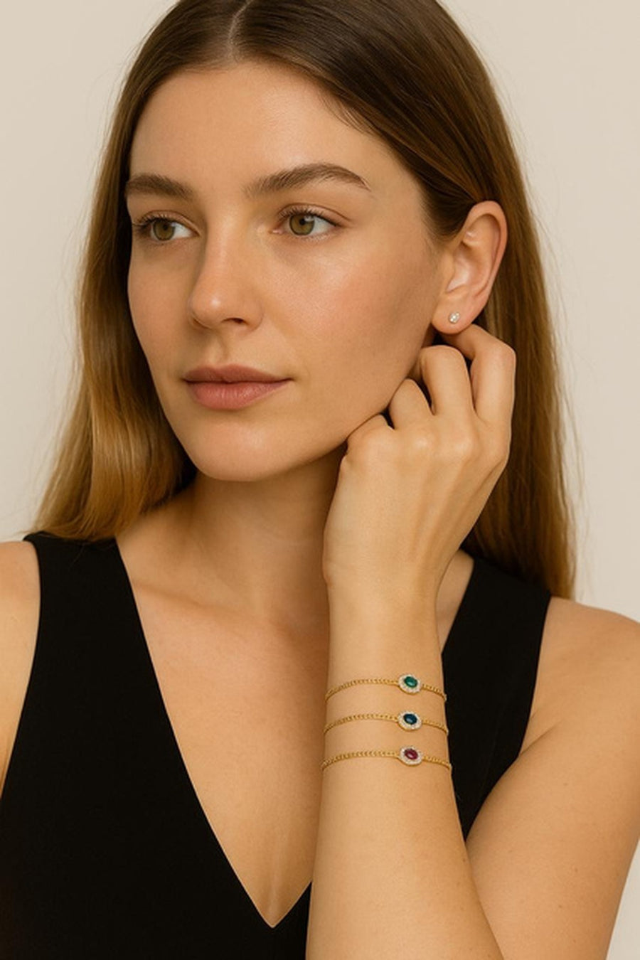 Anaïs — Gemstone Station Bracelet — Maison ÉLAN fine jewelry, view 3