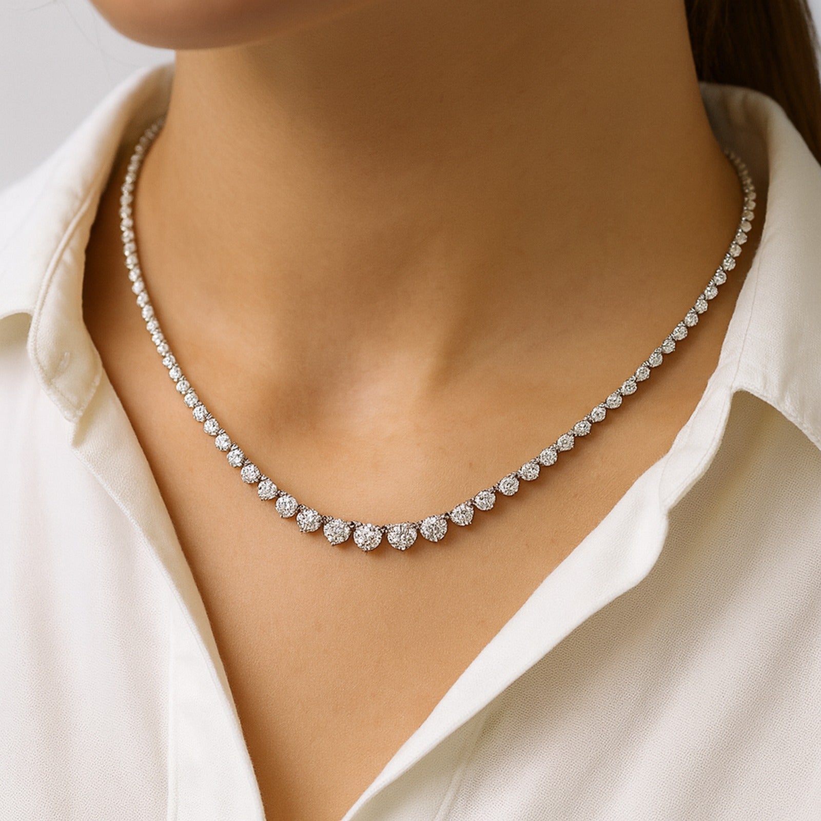 Lucía — Graduated Rivière Necklace 8 CTW — Maison ÉLAN fine jewelry