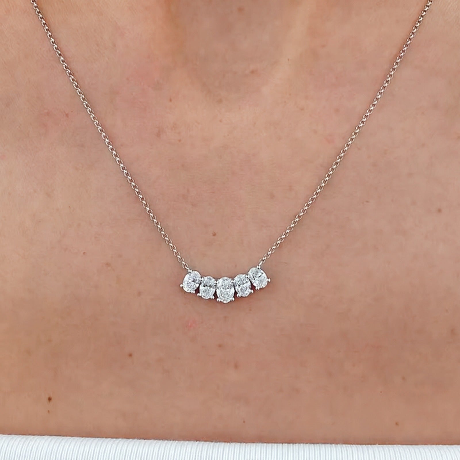 Yvaine — Oval Cut Bar Necklace — Maison ÉLAN fine jewelry