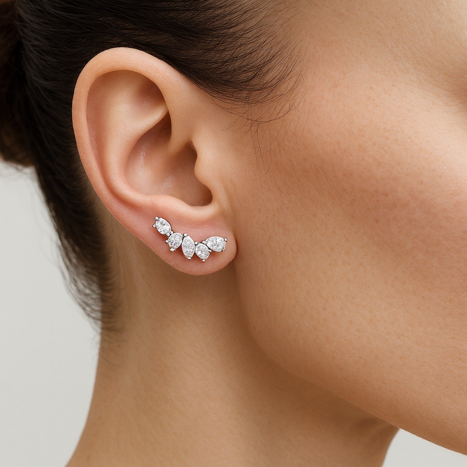Salomé Mini — Pear Ear Climbers — Maison ÉLAN fine jewelry