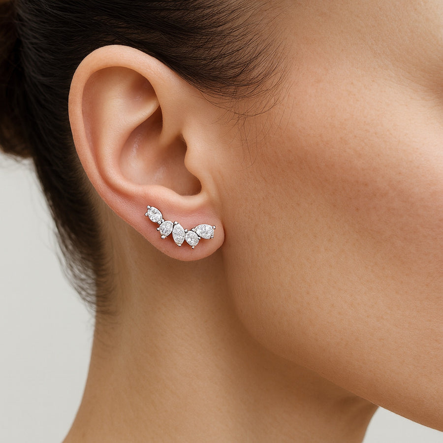 Salomé Mini — Pear Ear Climbers — Maison ÉLAN fine jewelry