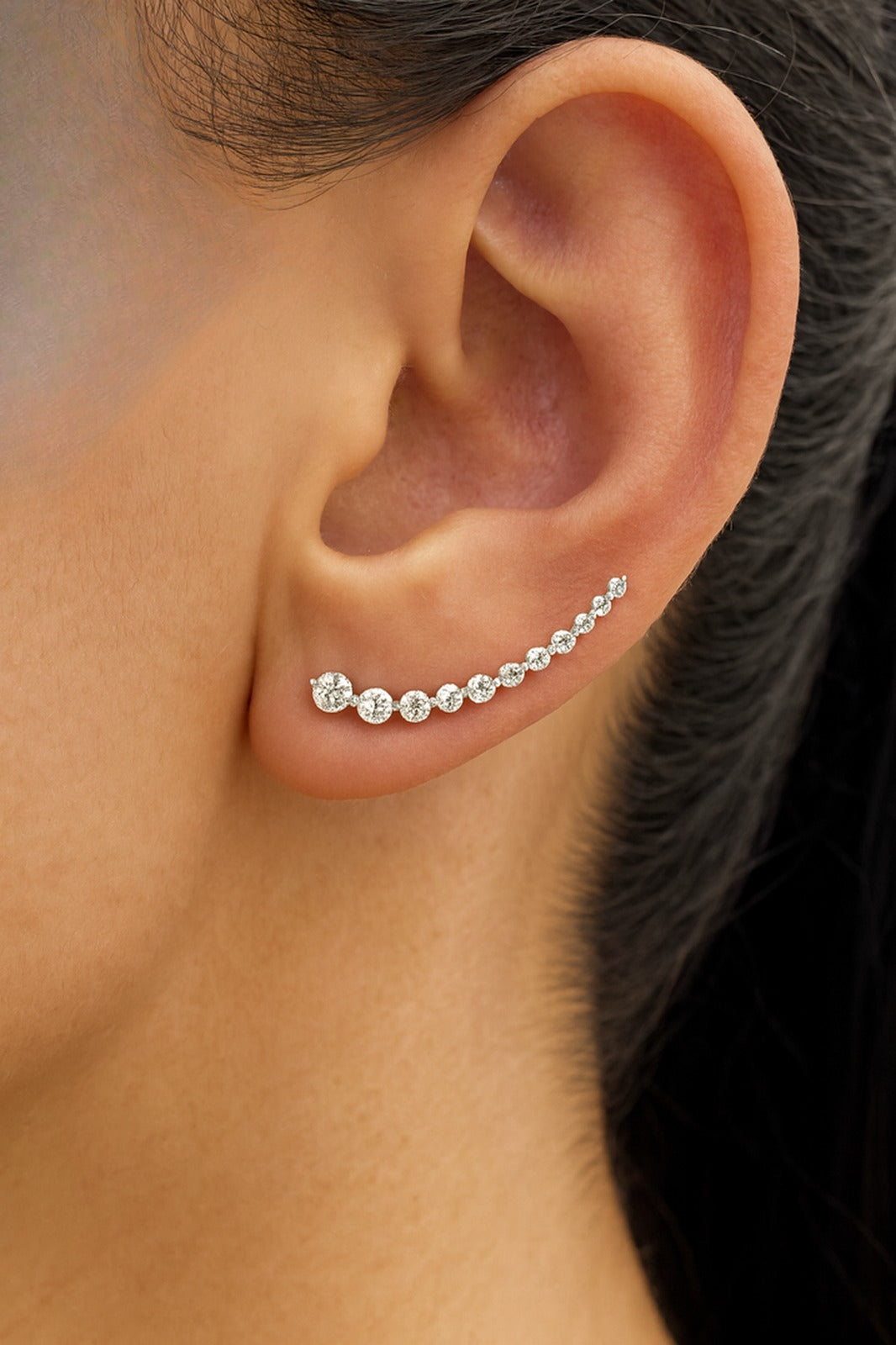 Émilienne — Round Ear Climbers — Maison ÉLAN fine jewelry