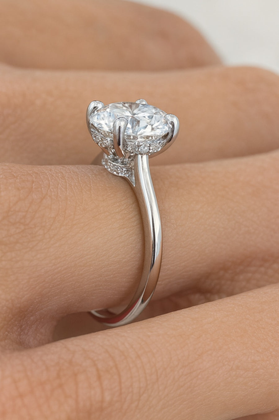 Hidden Halo Round Solitaire Engagement Ring — Platinum — Maison ÉLAN fine jewelry, view 2