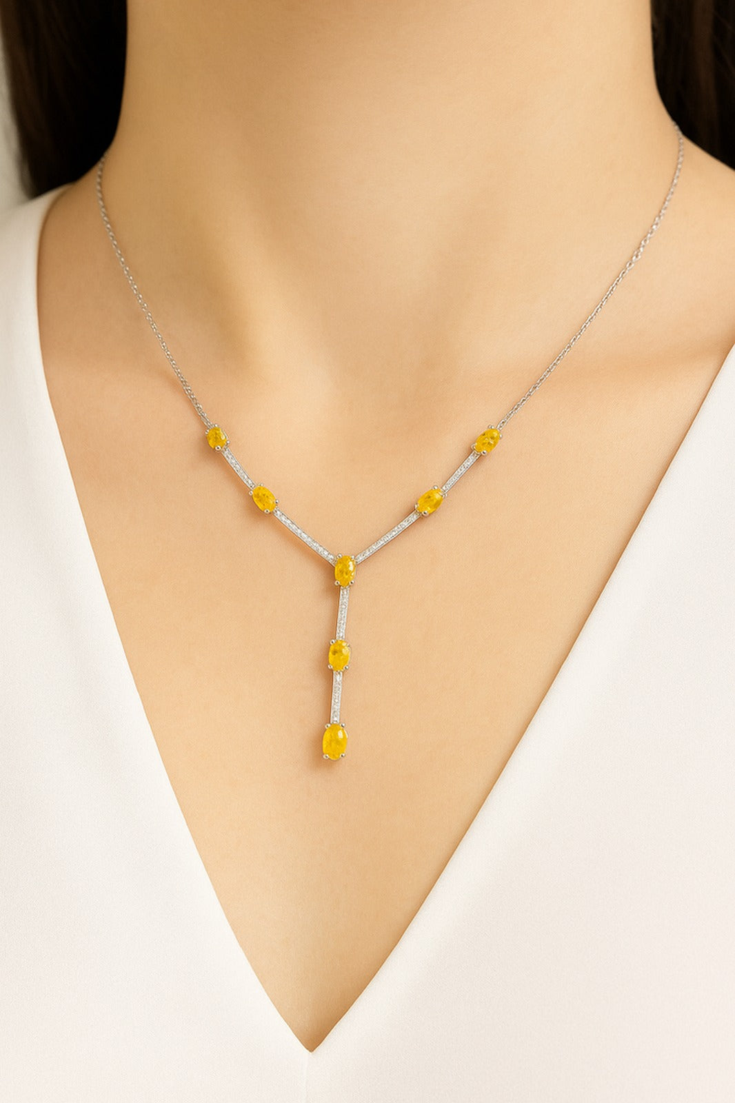 Soleil — Fancy Yellow & Colorless Diamonds Necklace — Maison ÉLAN fine jewelry