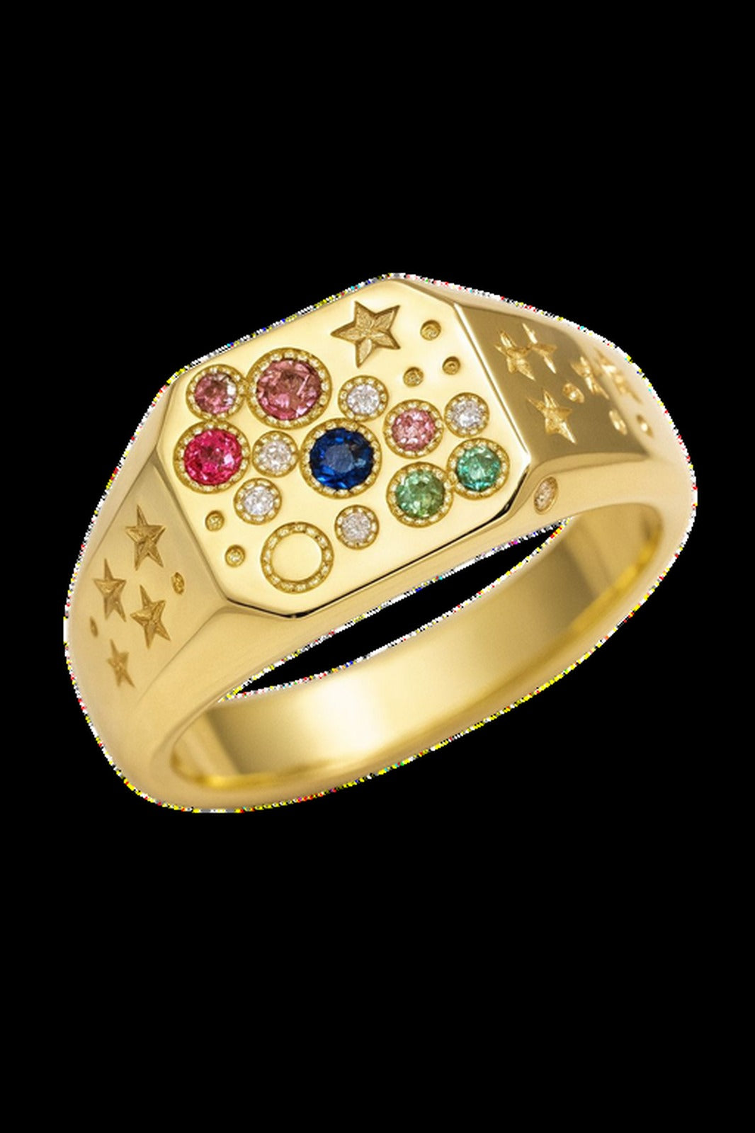 Sorelle — Mixed Gems Signet Ring — Maison ÉLAN fine jewelry
