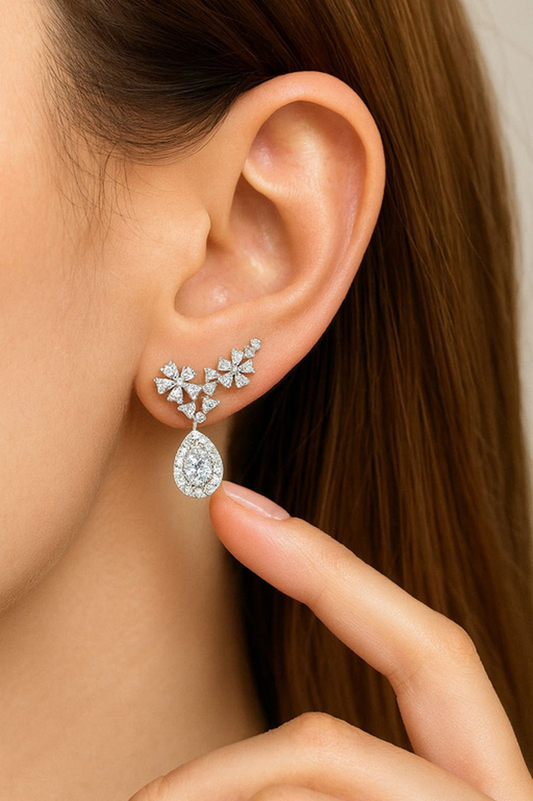Loriene — Diamond Drop Earrings — Maison ÉLAN fine jewelry, view 2
