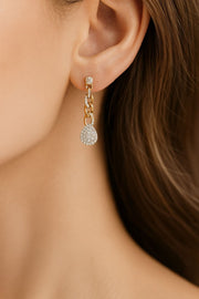 Cascade — Diamond Pavé & Gold Link Earrings — Maison ÉLAN fine jewelry, view 2