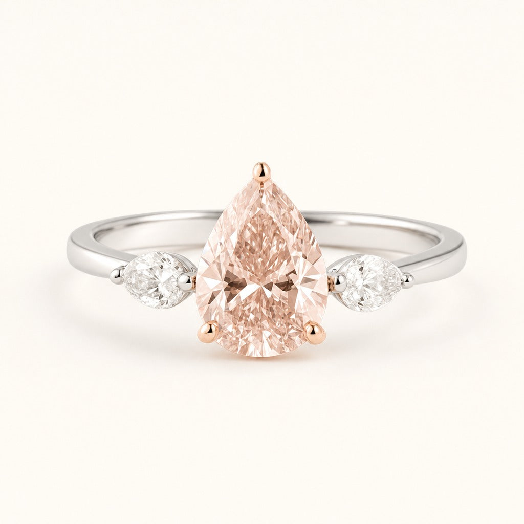 Clara — Fancy Pink Pear Engagement Ring — Maison ÉLAN