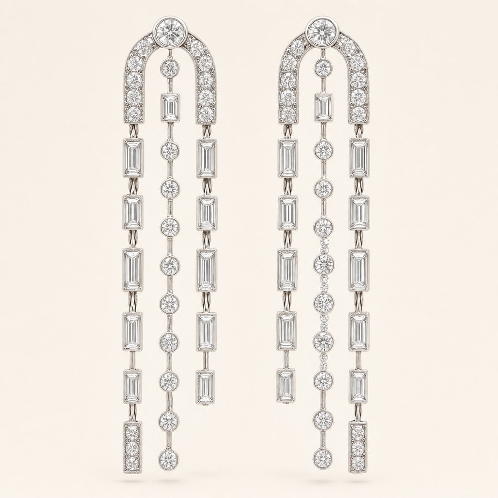 Élise — Diamond Tassel Earrings — Maison ÉLAN