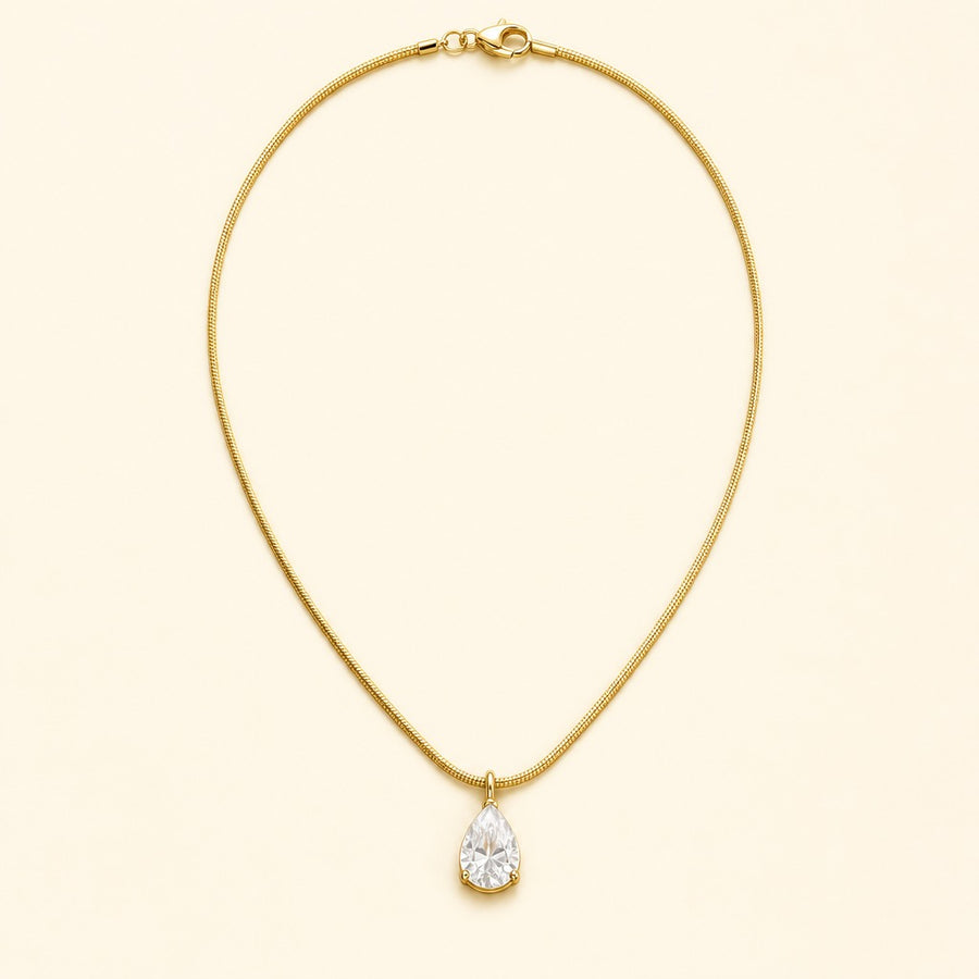 Eloise — Pear Diamond Snake Chain Necklace — Maison ÉLAN