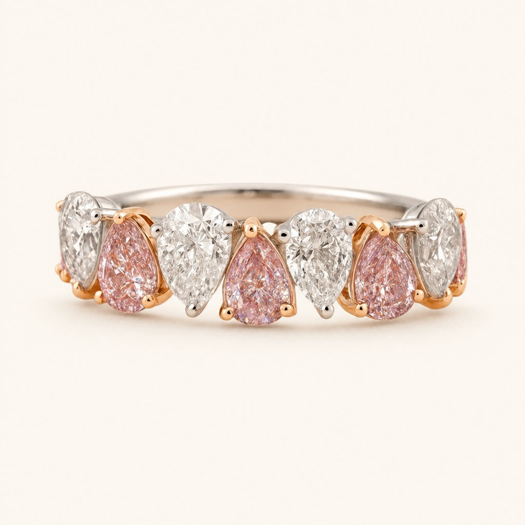 Évadne — Fancy Pink & White Diamonds Band — Maison ÉLAN