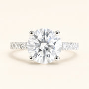 Hidden Halo & Pavé Round Engagement Ring 1 CT — Maison ÉLAN