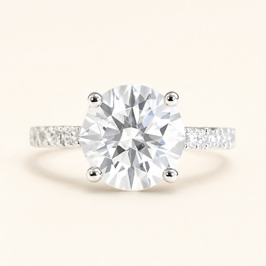 Hidden Halo & Pavé Round Engagement Ring 1 CT — Maison ÉLAN