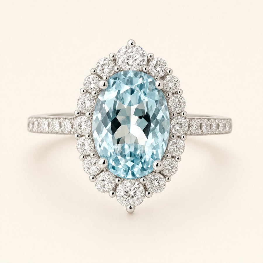 Maelia — Paraíba Halo Ring — Maison ÉLAN