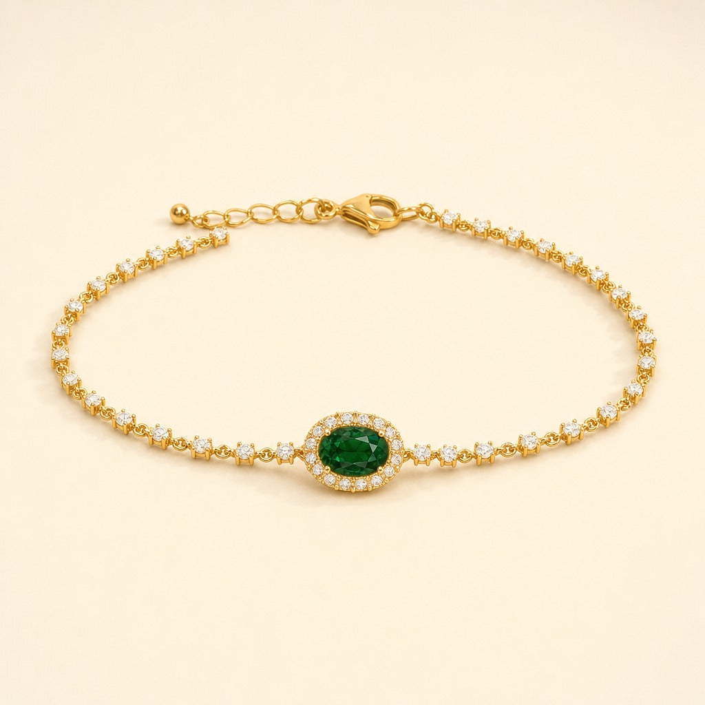 Maelys — Natural Emerald & Diamond Bracelet — Maison ÉLAN