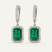Marie — Emerald Halo Earrings — Maison ÉLAN