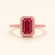 Selina — Emerald Cut Ruby Ring — Maison ÉLAN